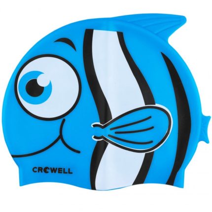 Crowell Nemo-Jr-niebieski silikonowy czepek pływacki