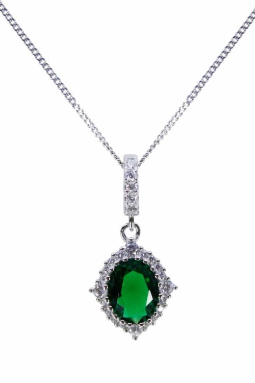 Silver- Emerald Pendant