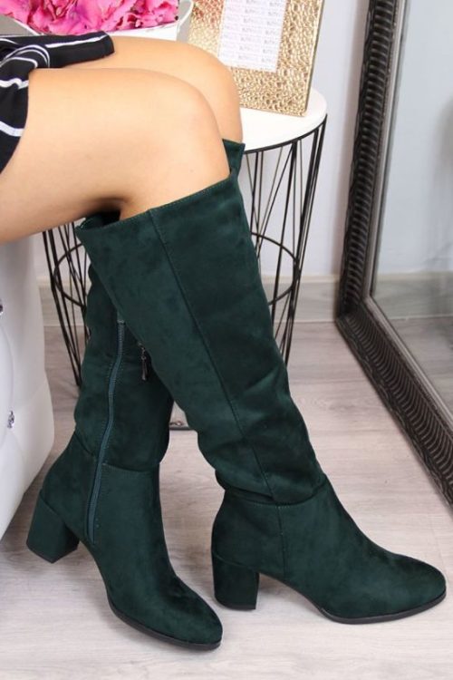Sergio Leone W SK184D insulated high-heeled boots, green