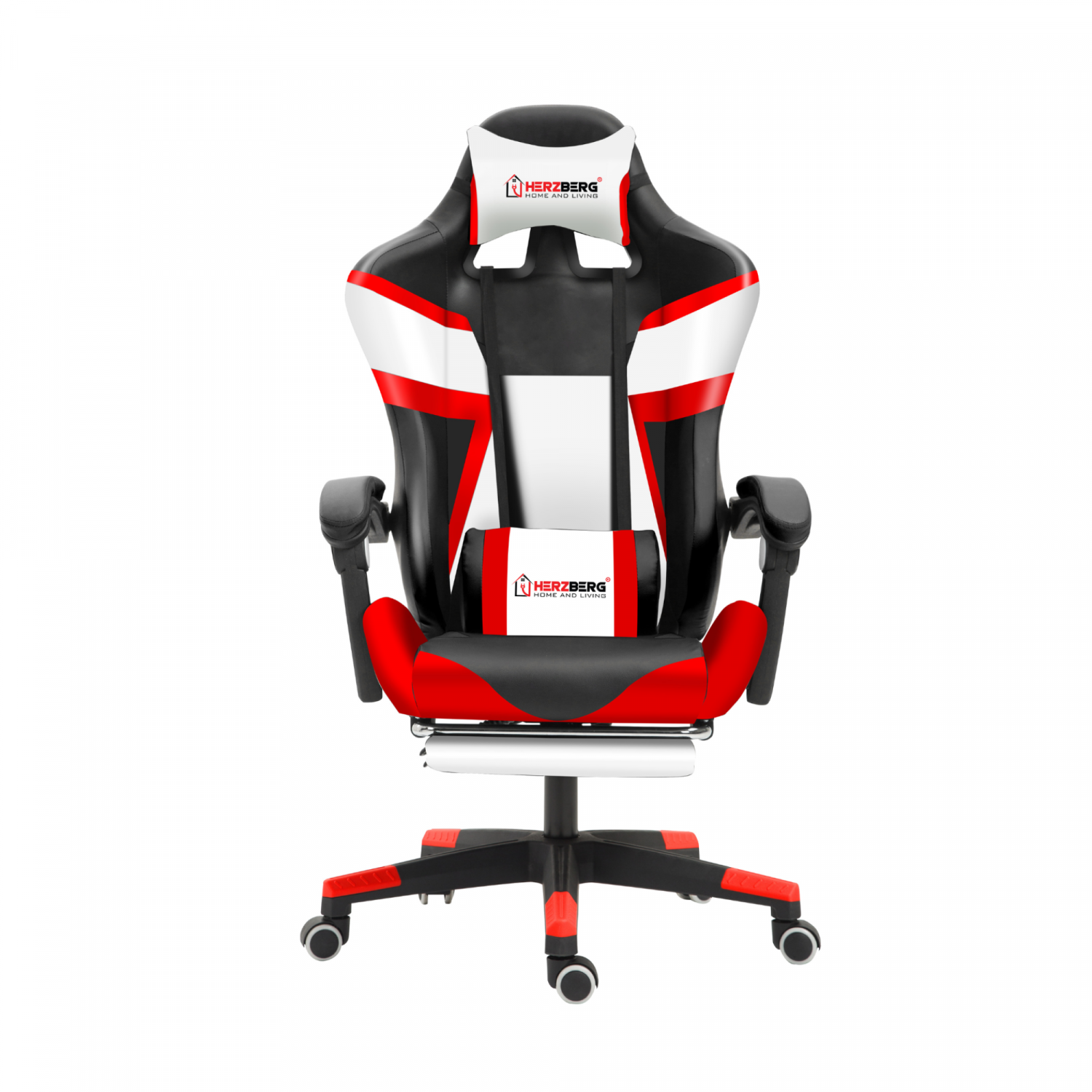 Tri-color Gaming and Office Chair with T-shape Accent Red