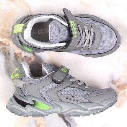 News Jr EVE398B gray platform sports shoes