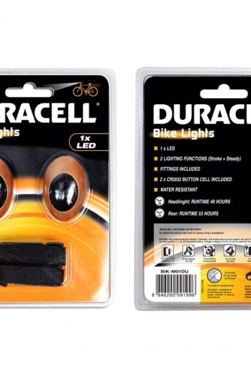 Bicycle Lights Set Duracell Front + Rear 1 Led 00919